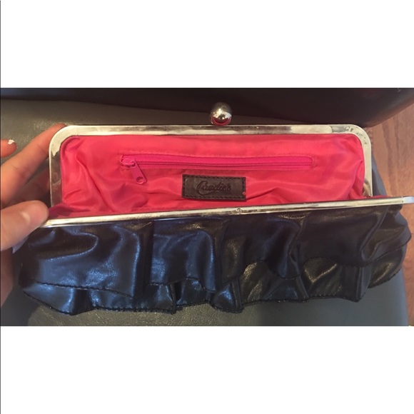 CANDIES classy black ruffled evening party bag - Picture 4 of 4